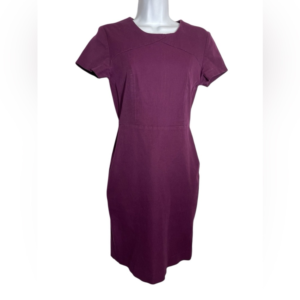 Banana Republic dress size 0 plum‎ purple solid sheath dress 💜💜